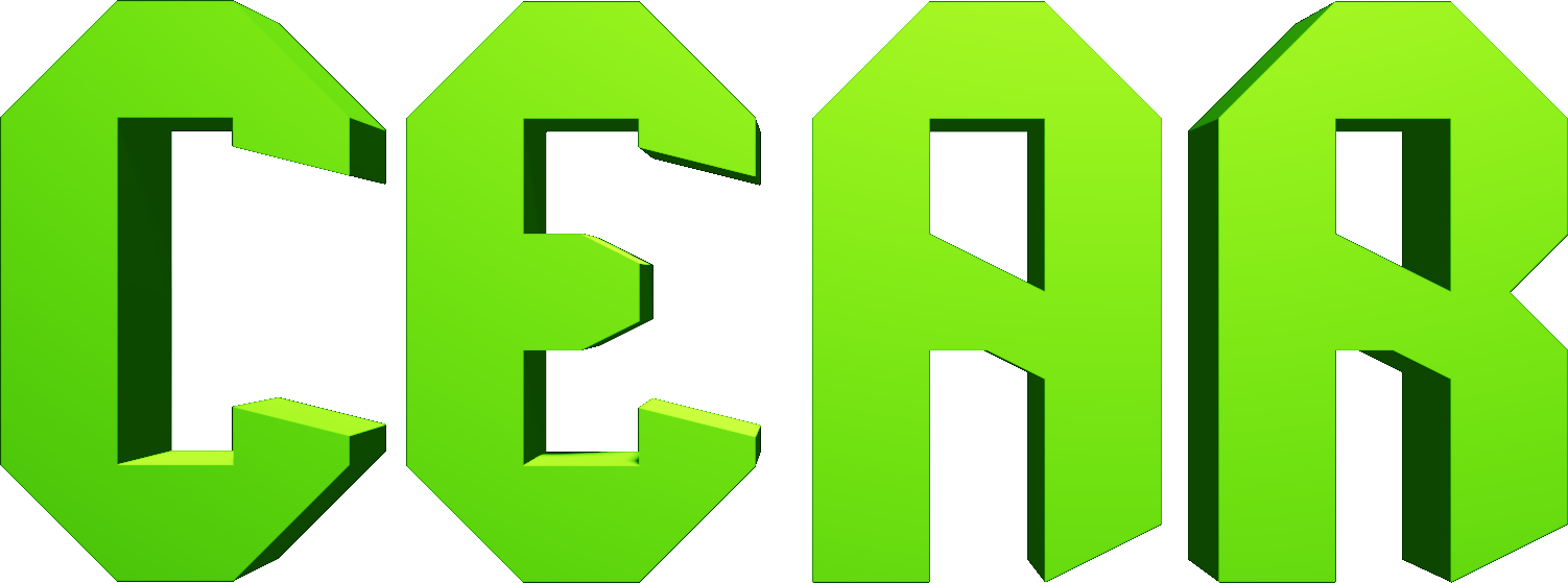 CEARs logo CEAR skrevet sammen i et tegn